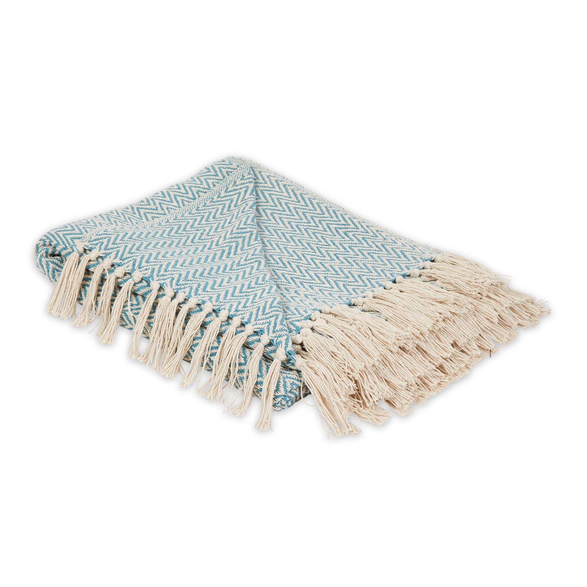 DII Chevron Throw Collection Handloomed Cotton, 50x60, Storm Blue