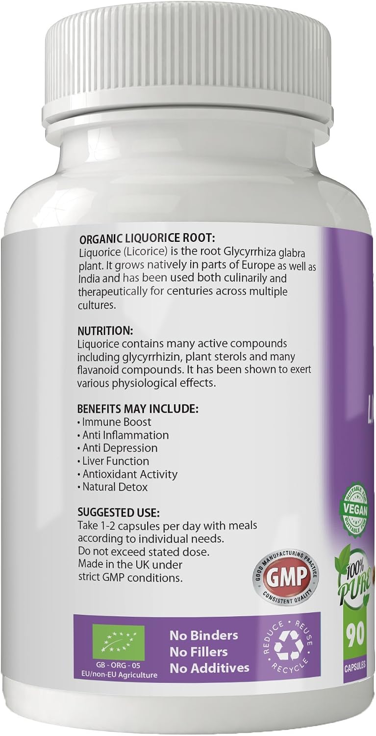 Simply Pure Organic Liquorice Root for Digestive Health, 90 count (Pack of 1) - Image 3