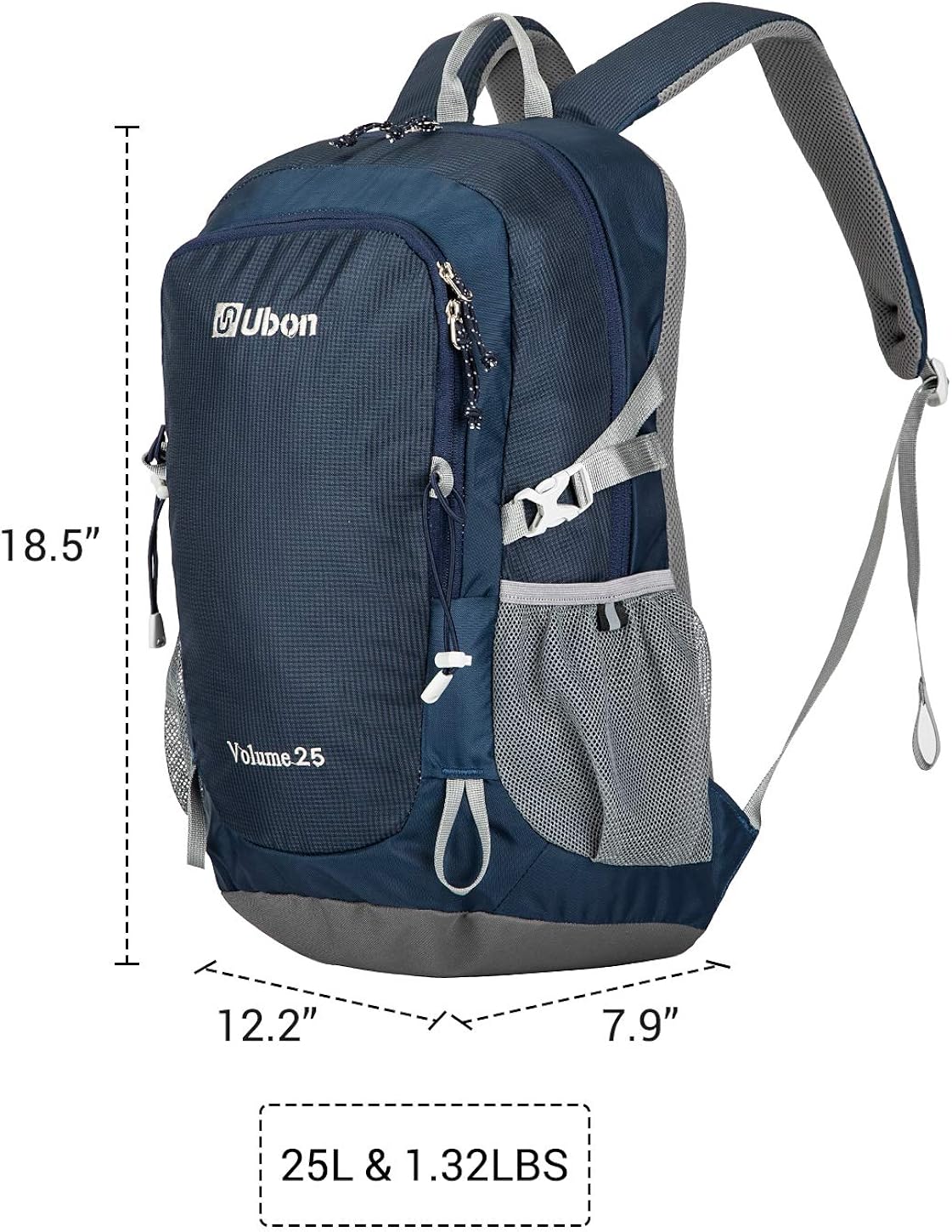 Ubon Ventilated Outdoor Hiking Backpack 25L Travel Daypack with Multi