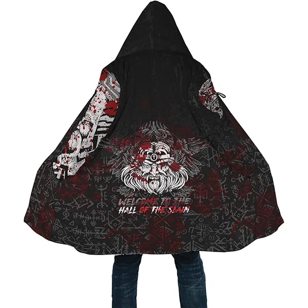 Viking Warriors God Odin Fenrir Tattoo Hooded Cloak Jamaica