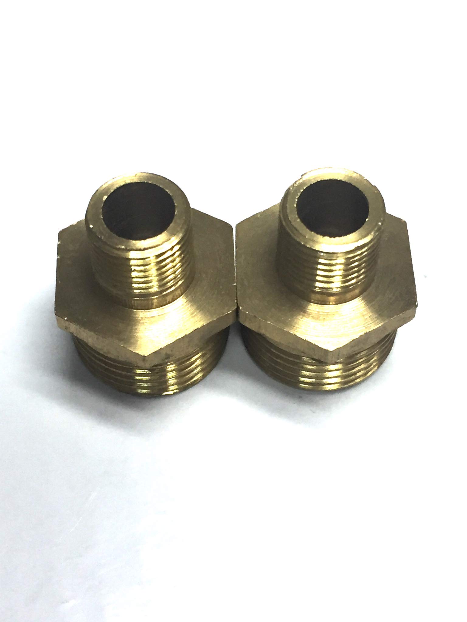VEDA 2 pecs Brass Hose Tap Connector Male Thread Plumbing Water Pipe Adaptor Fitting 13 Sizes (1/8" BSP to 3/8" = DN6 to DN10)