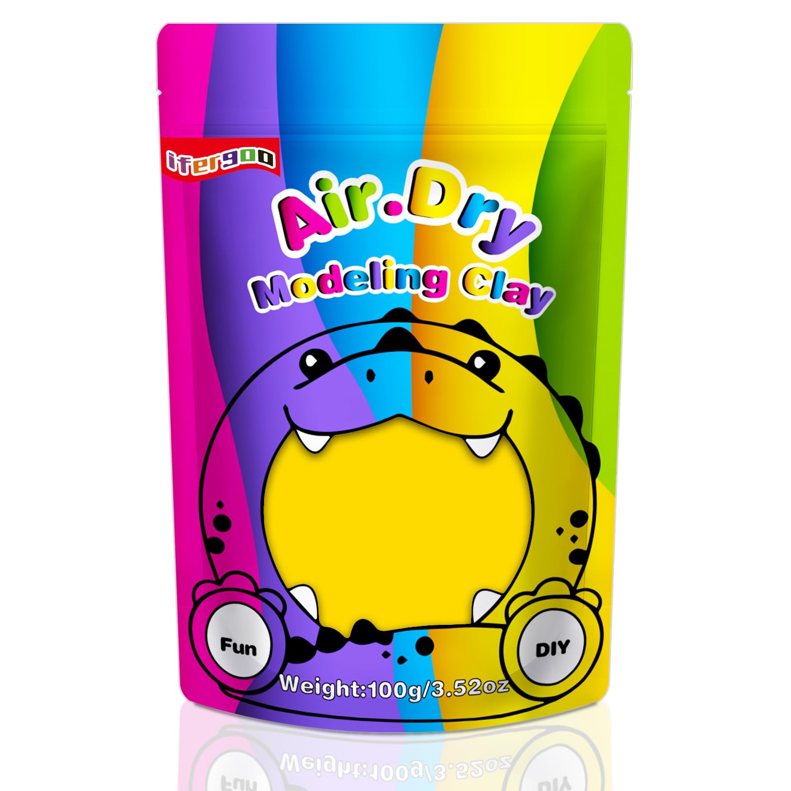 iFergoo Air Dry Clay, Ultra Light Modeling Clay, Magic Clay DIY Creative Modeling Dough, Kids Gifts for Girls Boys 3.52oz/100g (Yellow Clay) — image 1