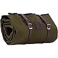 1844 Helko Werk Handmade Waxed Canvas Cowboy Bedroll - Camp Bed Roll w Leather Straps & Zipper-Waterproof-Sleeping Bag (Bedroll Forest Green) #F8761FG