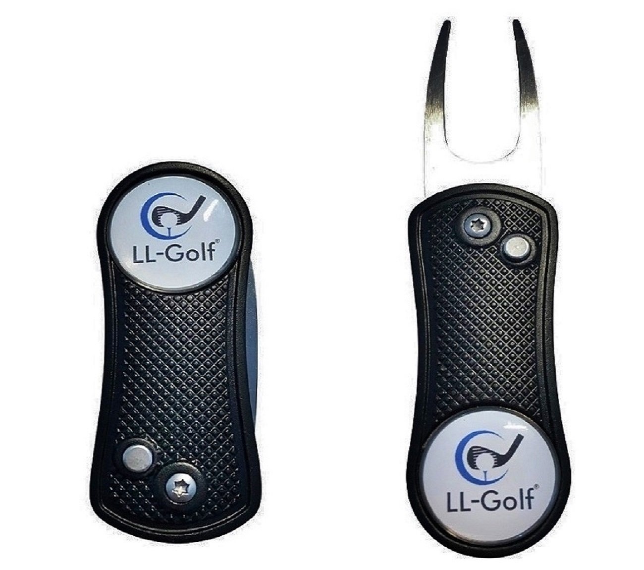 LL-Golf® Foldable Aluminium Golf Divot Repair Tool/Pitchfork with Ball Marker