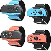 4 Pack Wristbands for Just Dance 2026 2025 2024 & Zumba Burn It Up [𝐟𝐨𝐫 𝐒𝐰𝐢𝐭𝐜𝐡 𝟐/𝟏],Adjustable Elastic Straps Accessories for Joy con 2,for Adults & Kids for Nintendo Switch