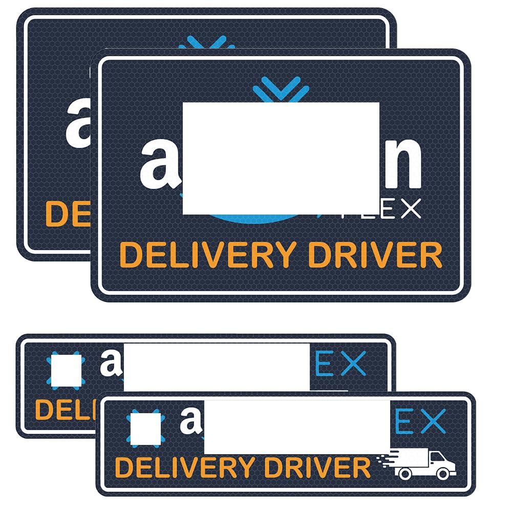 Photo 1 of 4 Pack Reflective Flex Delivery Driver Car Sign, Heavy Duty Delivery Magnetic Signs, Flex Driver Accessories, Caution Frequent Stops Automotive Magnet Decal Bumper Stickers