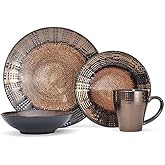 Mikasa Gourmet Basics Verona 16-Piece Stoneware Dinnerware Set | Complete Service for 4, Includes Plates Bowls &amp; Mugs, Ideal for Everyday Meals, Dishwasher &amp; Microwave Safe