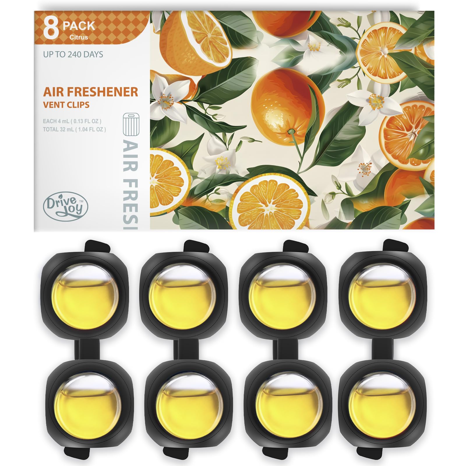 Photo 1 of Car Air Freshener Vent Clips, 8 Pack, Provides Long-Lasting Scent, Up to 240 Days, Odor Eliminator (Citrus)