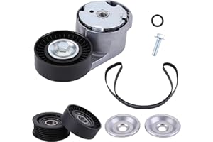 MOSEINY 90K-39282D Serpentine Drive Belt Tensioner Kit for Chrysler 300C 2013-2017, for Dodge Challenger 2011-2019 for Jeep GrandCherokee Drive Belt Tensioner Kit with & Idler Pulley 5281301AA 05184617AD
