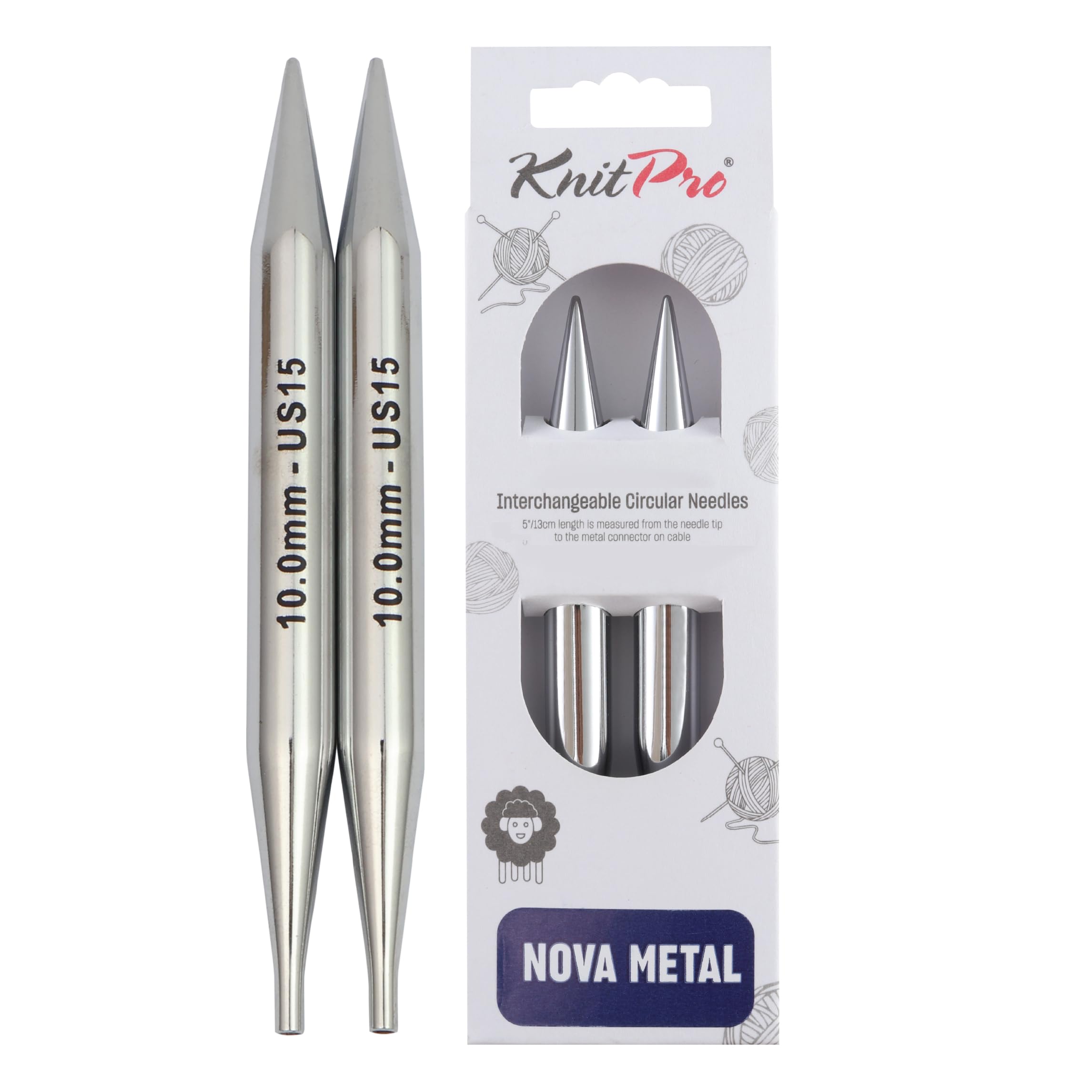 KnitPro Nova Interchangeable Circular Needles 5" (13cm) | 10.00mm