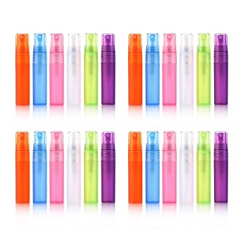 Download Amazon Com Elfenstal 24pcs 5ml 1 6oz Atomizer Empty Matte Plastic Bottle Spray Refillable Fragrance Perfume Scent Sample Bottle Clean Cloth For Travel Party Makeup Tool Free 3ml Pipette Beauty