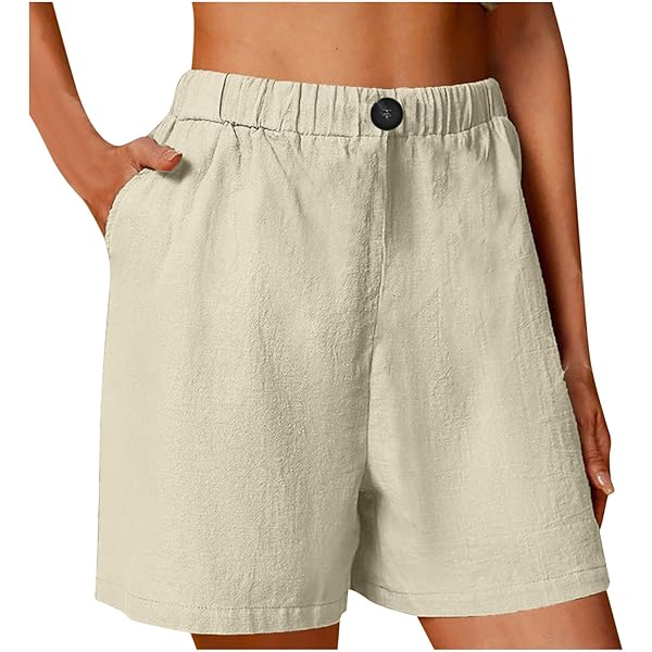 Amazon.com: Cotton Linen Shorts for Women Trendy Casual High