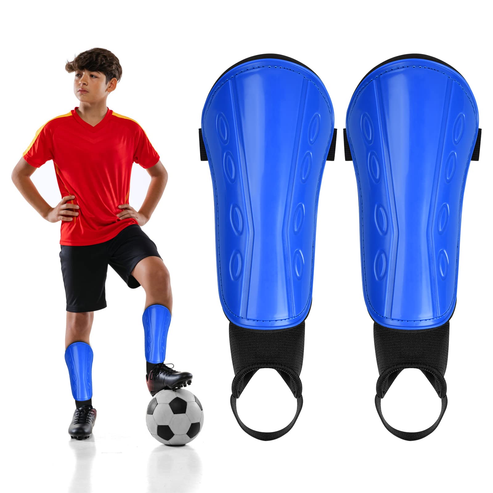 Kids Adults Football Shin Guards,Football Shin Pad,Junior Shin Pads with Ankle Protection,Leg Shin Guards,for Footballs Training Equipment,Youth and Adult Boys Girls (S)