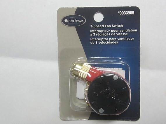 Harbor Breeze 3 Speed Ceiling Fan Switch With 1 85 In Black Plastic Pull Chain