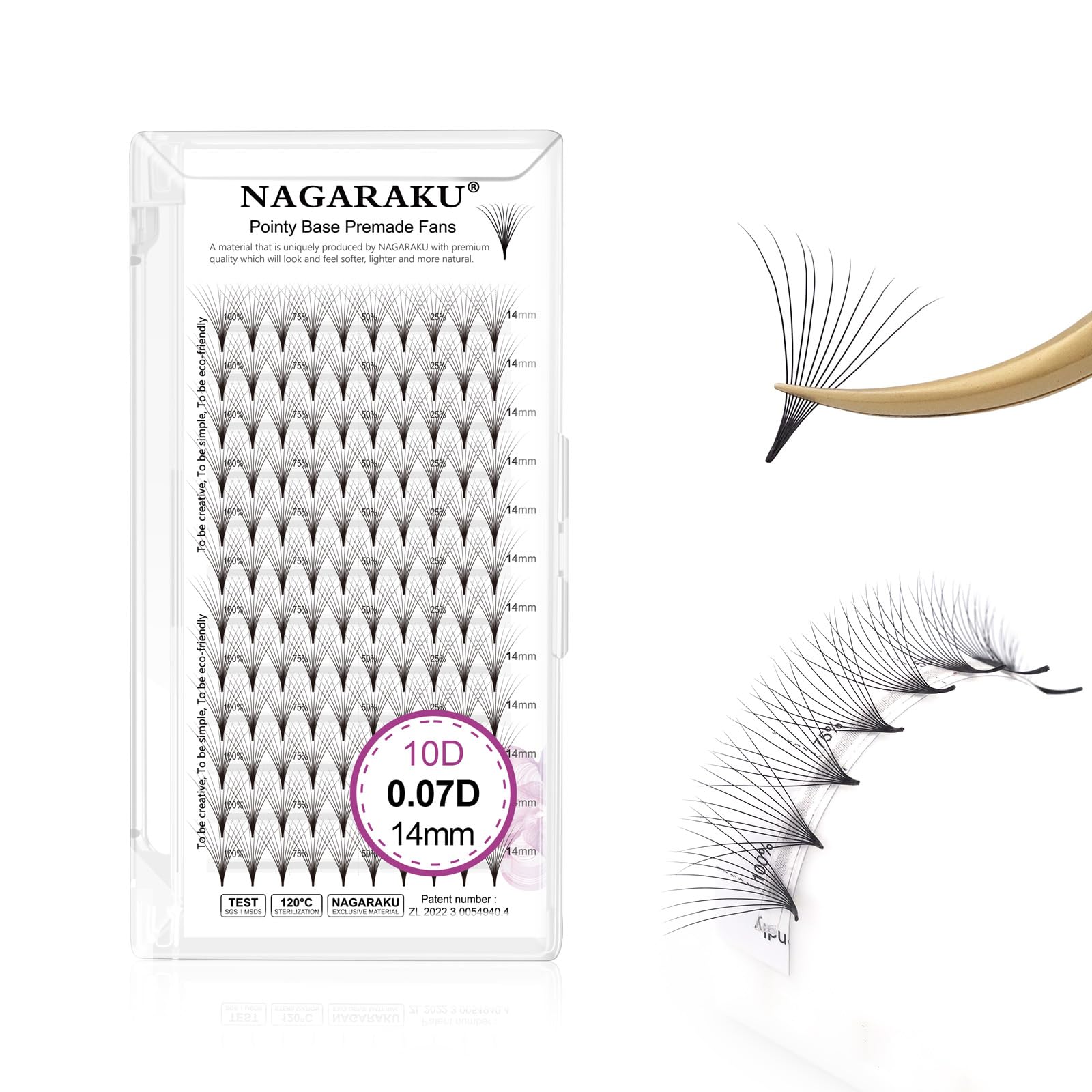 NAGARAKU Premade Fans Eyelash Extensions Premade