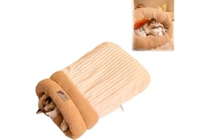 Miocololy Cat Winter Sleeping Bag, Comfortable Soft Warming Durable Pet Pad Sack Ideal for Dog Cat Indoor Uses (C, Large)