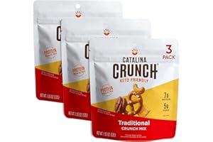 CHAIN & JO SWEETS Catalina Crunch Traditional Mix 1.85oz - 3 Packs - Protein Snacks, Healthy Snacks, Gluten Free - Snak Mix Keto Friendly, Low Carb, No Artificial Ingredients, High Protein, Ideal for Adults and Kids