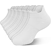 easetoe 6 Pairs Ankle Compression Socks Men Women 15-20mmHg Cushioned Low Cut Athletic Arch Support Travel Plantar Fasciitis