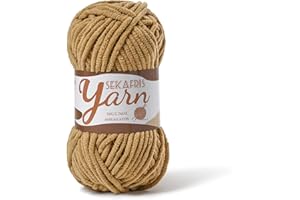 SEKAFRIS Fluffy Velvet Yarn for Crocheting，Baby Blanket Yarn for Crocheting Soft，50g(65.6yds) Amigurumi Plush Chenille Crochet Yarns ，Puzzle Yarns for Crochet Craft (Light Coffee)
