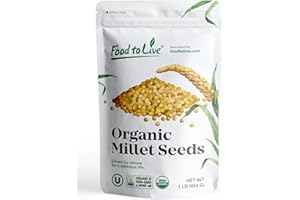 Food to Live Organic Hulled Millet, 1 Pound - Whole Grain Seeds, Non-GMO, Kosher, Raw, Bulk, Product of the USA