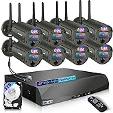 Outdoor Wireless Security Camera System, WiFi Surveillance System | 130&deg; Wide View, 2-Way Audio, 90ft Night Vision, Motion Detection, No Monthly Fee, Remote Control Included