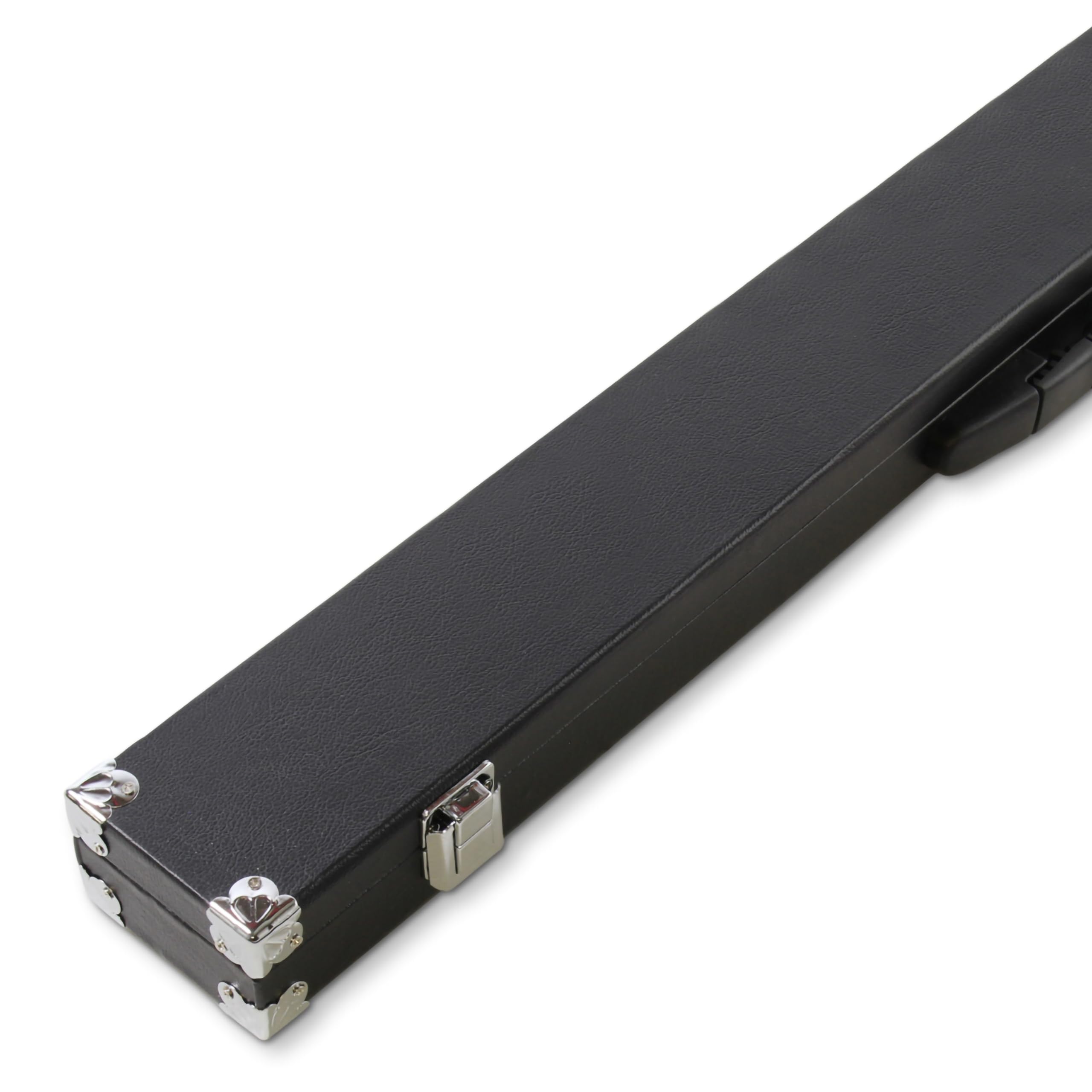 Funky Chalk BLACK 2 Piece Foam Lined Hard Pool Cue Case With Reinforced Corners for Centre Jointed Pool or Snooker Cues