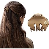 EVITA PERONI Small Hair Clip, Acetate Mini Hair Clips for Hair, Little Tiny Claw Clips for Women Girls Half Updo Durable and Styling Hair Accessories, Caramel Brown
