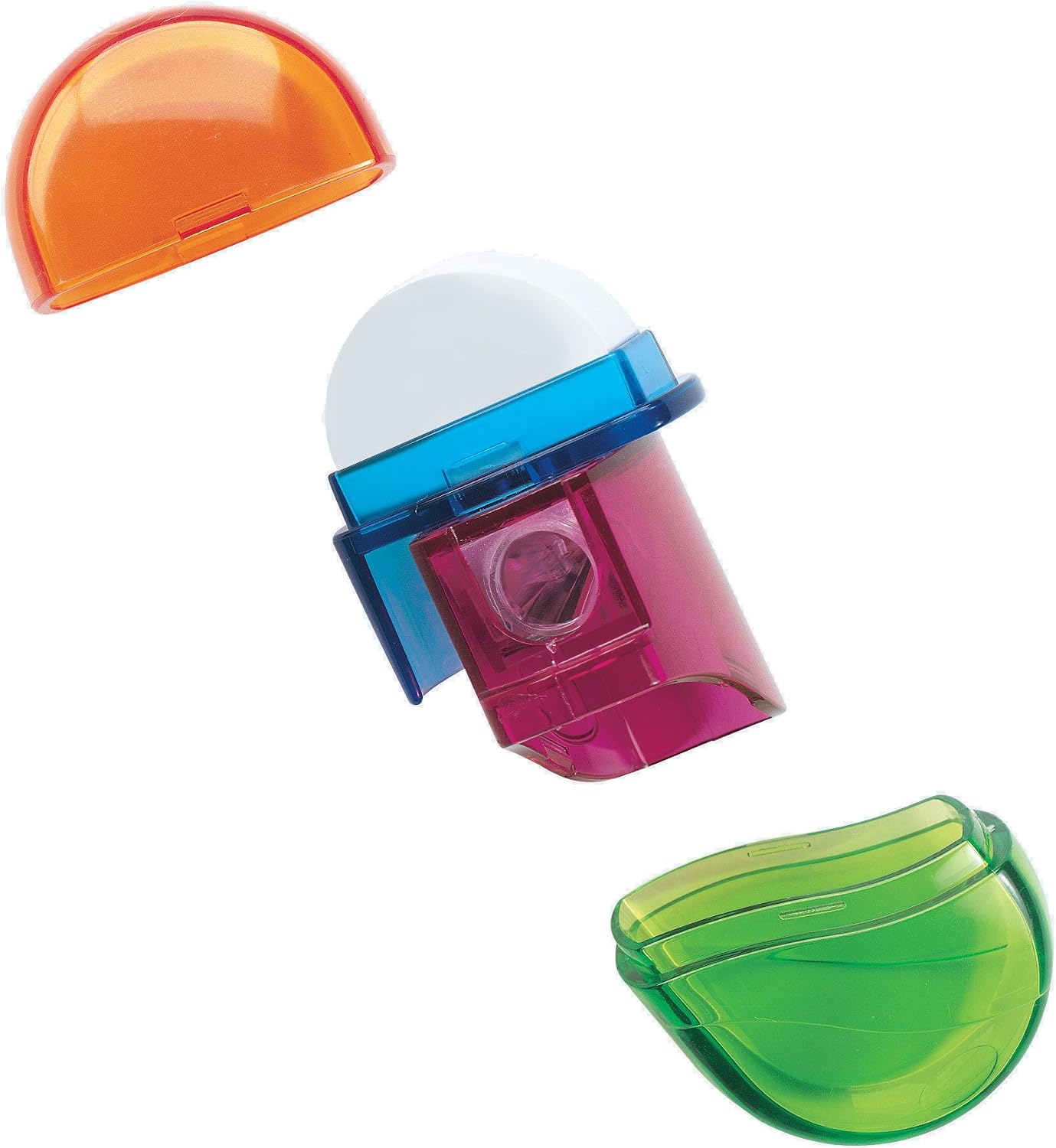Herlitz Two in One Kombianspitzer Plastic, Rubber and Pencil Sharpener, Translucent, multicolour - Image 3