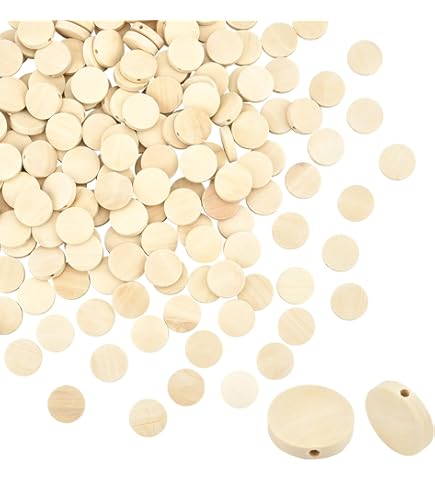 100 Cuentas Redondas De Madera Natural 19 Mm - Sin Perforar, Mayorista, Para Manualidades Artesanales