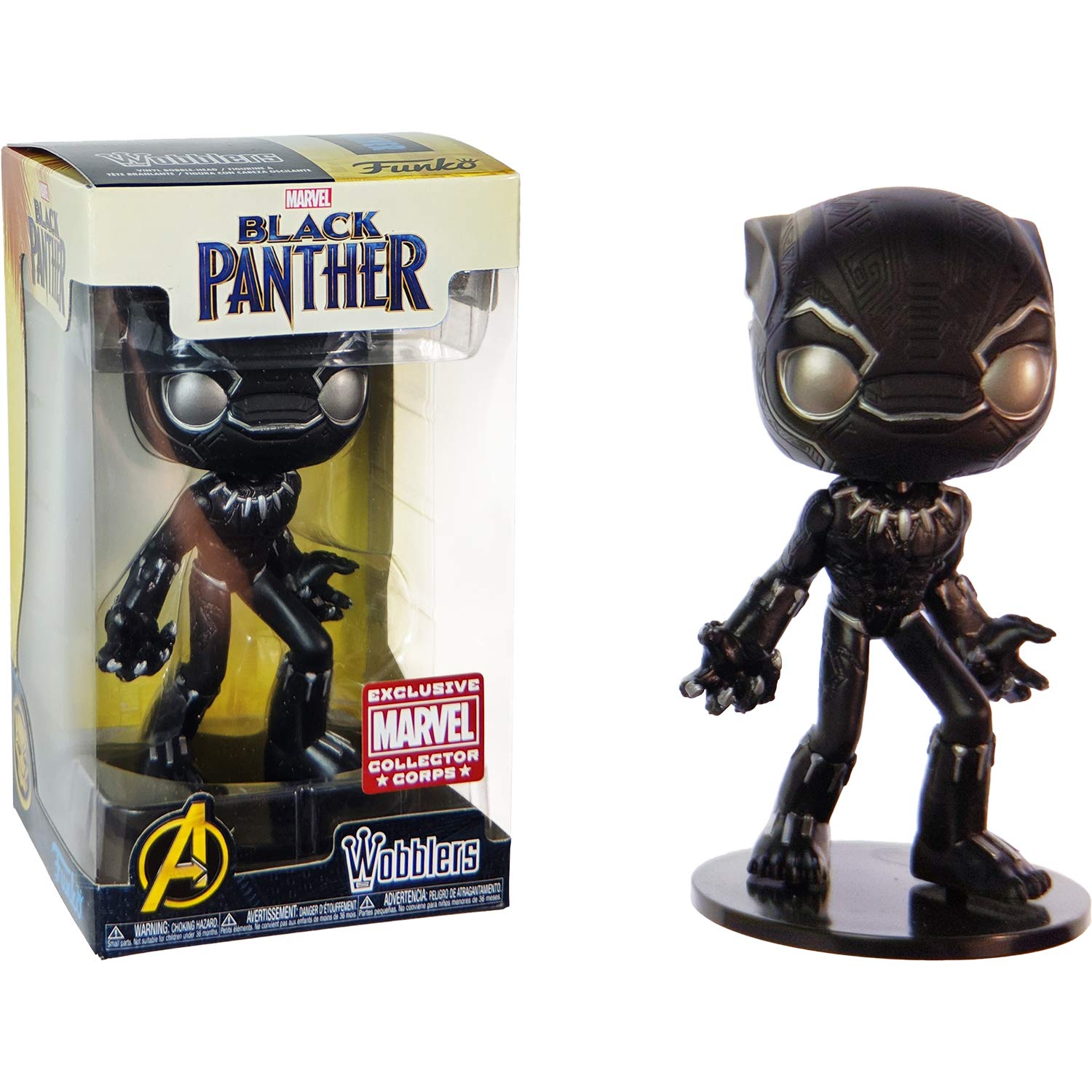 Funko Black Panther (Marvel Collector Corps Exclusive) Wobblers Black Panther Bobble Head Figure