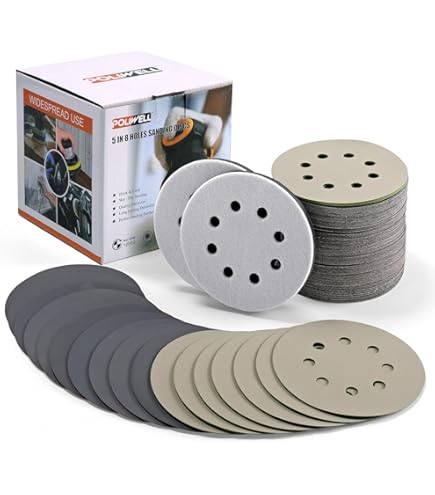 Aewio 28-Piece 5-Inch 8-Hole Sanding Discs – Grits 2000 To 10000 For Wet Or Dry Use With Random Orbital Sanders