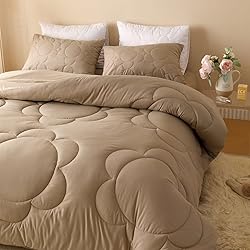 Cottonight Khaki Sunflower Comforter Set King