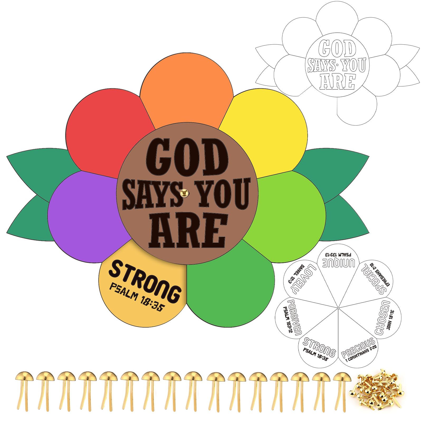 Color Wheel With Scriptures Moinchore 24 Sets God Says You are Coloring Wheel Bible Craft ...