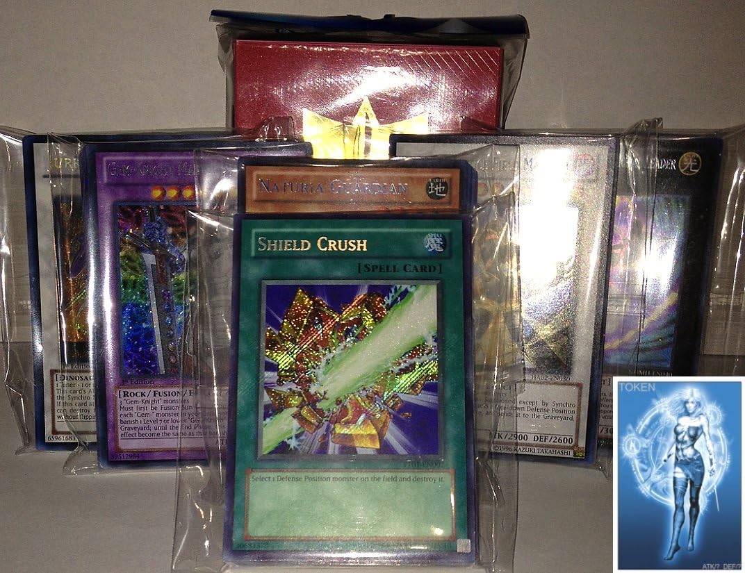 Amazon Com Yugioh Bulk Lot 12 Secrets 138 Holos With Free Deck Box And Exclusive Phantasm Gaming Token Toys Games