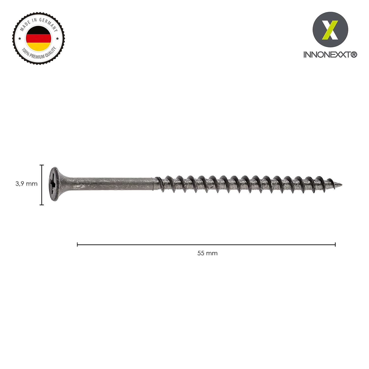 INNONEXXT® Premium Drywall Screw with Coarse Thread 3.9 x 55 mm Plasterboard Screws, Drywall Screws, Universal Screws - Image 3