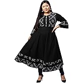 Yash Gallery Women's Cotton Slub Bandhej Print Anarkali Kurta for Summer
