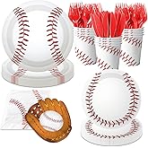 Baseball Party Decorations,168pcs Baseball Birthday Decorations Tableware Baseball Plates and Napkins Cups for Boy Birthday Party,Serve 24