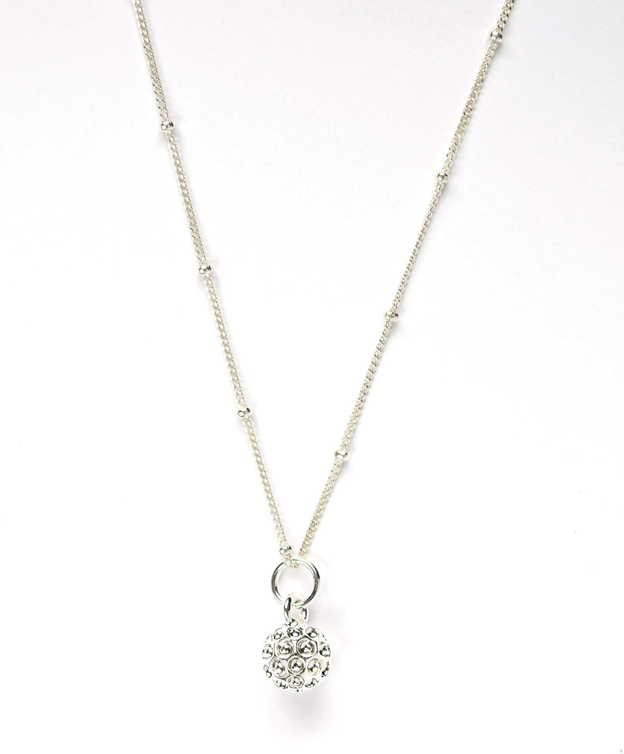 Golf Goddess Golf Ball Charm Necklace - Silver: Clothing