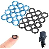 TonGas (24-Pack, Blue & Black) Lower Unit Drain Screw Gaskets Replacement for Yamaha 90430-08020-00 & 90430-08003-00, Mercury Marine 3/8"-16 Drain Fill Screw, Gear Case Oil Seal for Outboard Motors