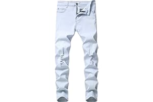 NEWSEE Boy's Skinny Fit Ripped Destroyed Distressed Stretch Denim Slim Jeans Pants