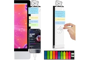 JSLP 2pcs Office Desk Accessories Monitor Memo Board Computer Message Board Office Supplies for Women Men Computer Sticky Note Holder Home Desktop Message Office Decor (Bear Monitor Memo Pad with Pen)