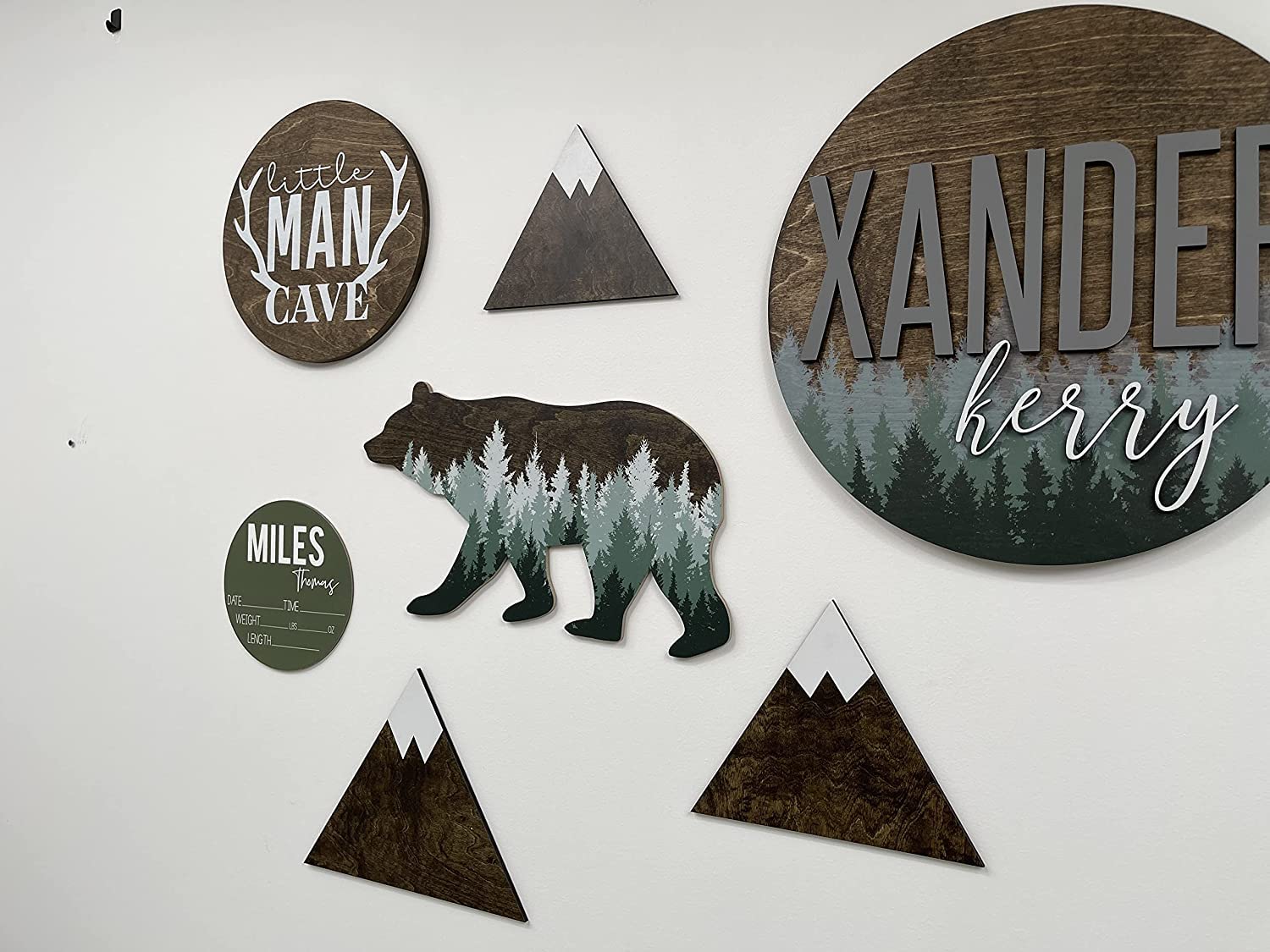 Pine Tree Nursery Name Sign, Personalized Wooden Wall Plaque, 18