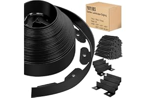 YUYIUS Landscape Edging - Garden Edging Border 120FT 2IN Tall with 180 Stakes, No Dig Lawn Edging for Landscaping for Garden Bed, Yard, 0.15" Thick Flower Bed Border Edging with Connector for Outdoor