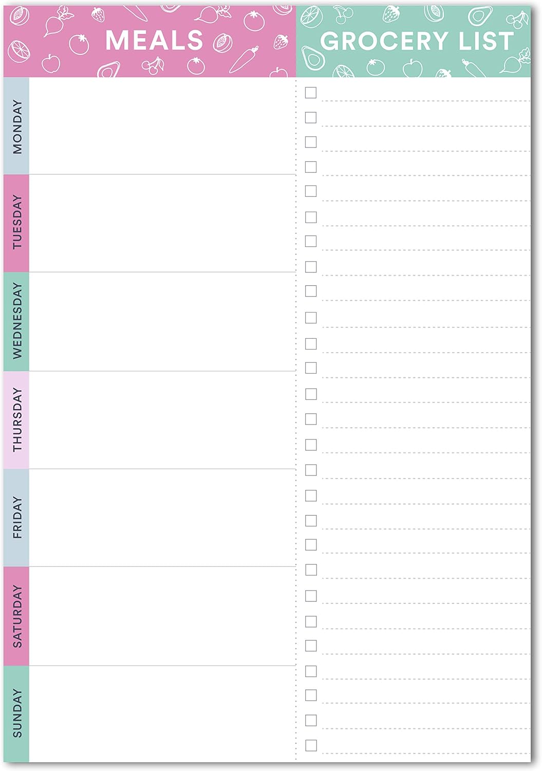 Sweetzer & Orange Purple/Teal Meal Planner Magnetic Pad, 7 inches X 10 inches