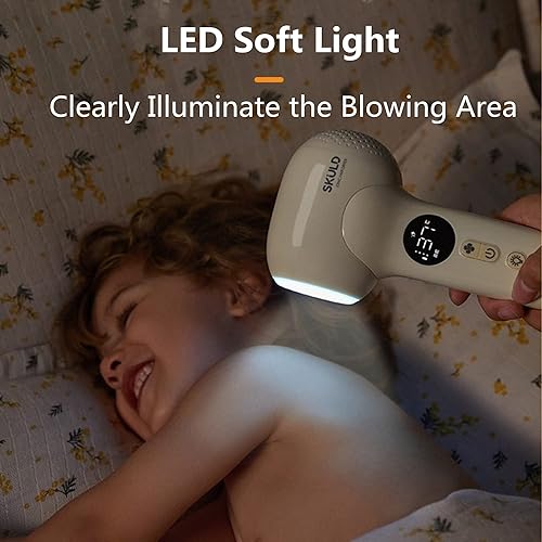 FMXYMC Cordless Baby Hair Dryer, LED Display, Battery Powered, Low