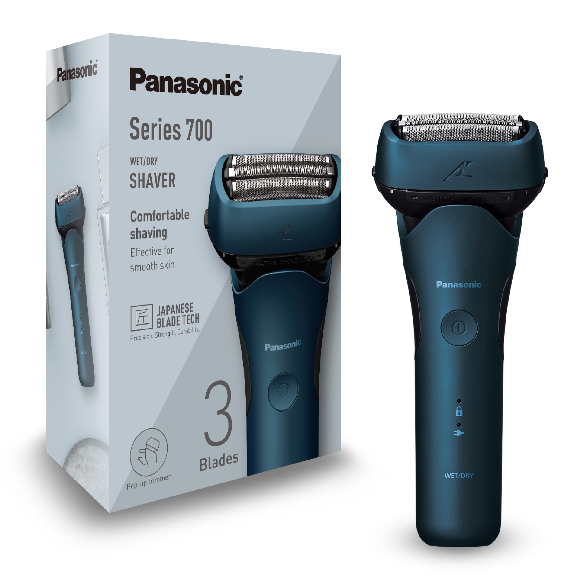 Panasonic ES-ALT4B 3-Blade Wet and Dry Electric Shaver for Men, Rechargeable, Skin Comfort Sensor, Multi-Flex 12D Head - Minimize The 5 o’Clock Shadow