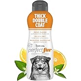 TropiClean Perfect Fur Detangling &amp; Deshedding Shampoo, 16oz | For Breeds with Thick Double Coats | Natural Moisturizing Formula | Puppy Safe