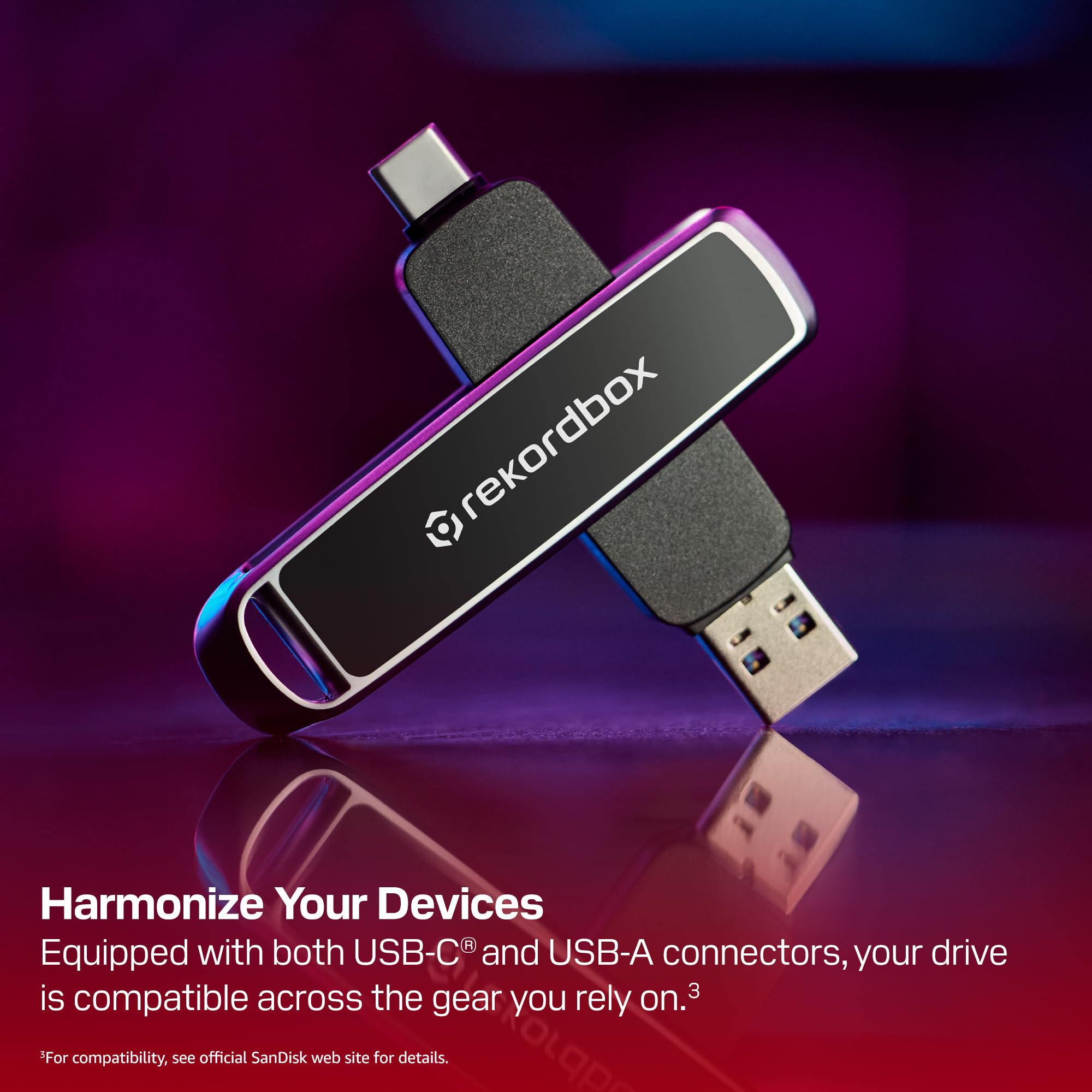 SanDisk 512GB DJ Flash Drive - Up to 1,000 MB/s Read Speed and 900 MB/s Write Speed, High-Performance, Dual Connector USB Type-C and USB Type-A Flash Drive - SDDDE1-512G-GR46