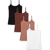 Amazon Essentials Women's Slim-Fit Camisole, Pack of 4