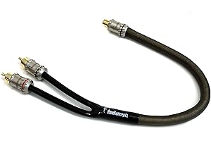 KnuKonceptz Krystal Kable Twisted Pair Triple Shield Y Adapter Splitter 1 Female 2 Male RCA Cable 1F2M